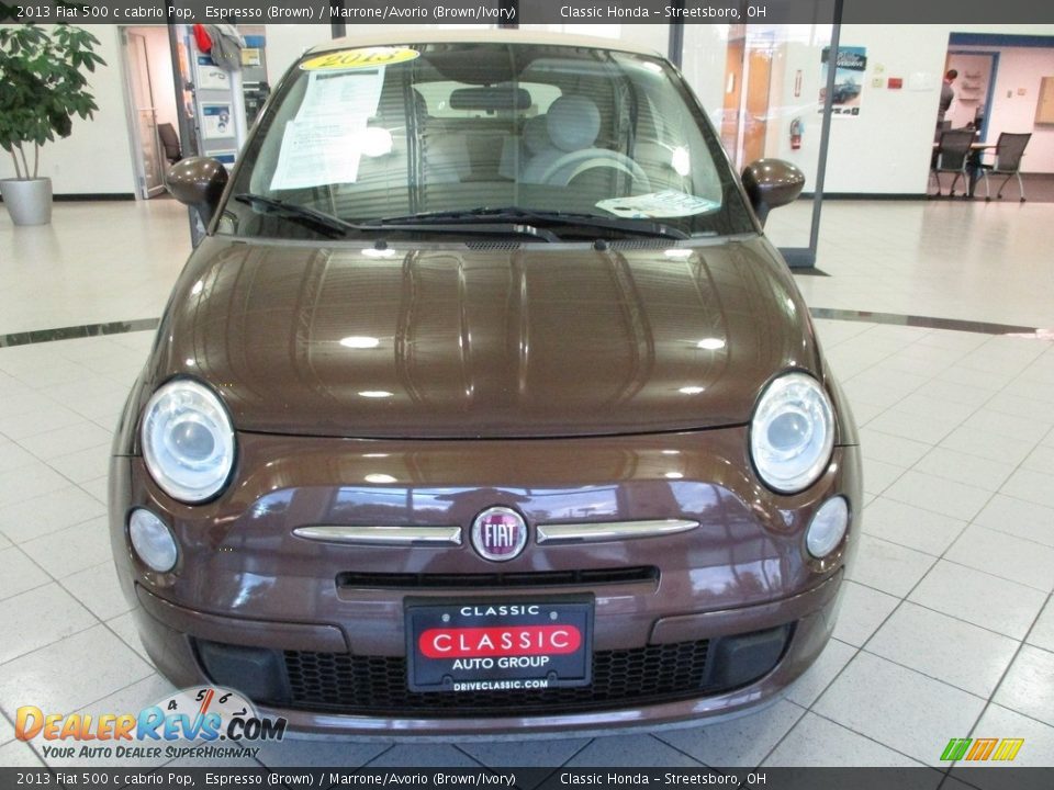 2013 Fiat 500 c cabrio Pop Espresso (Brown) / Marrone/Avorio (Brown/Ivory) Photo #2
