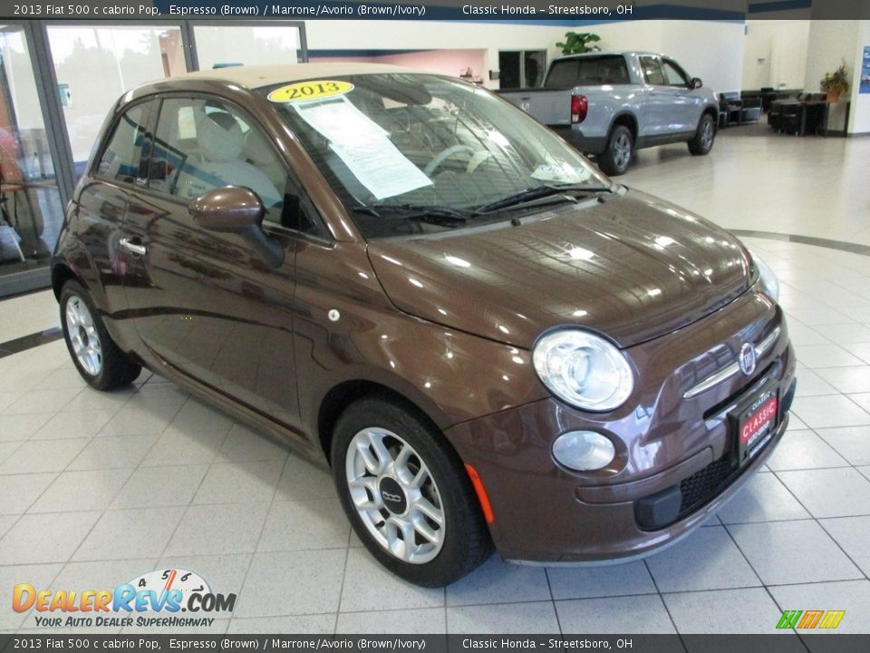2013 Fiat 500 c cabrio Pop Espresso (Brown) / Marrone/Avorio (Brown/Ivory) Photo #3
