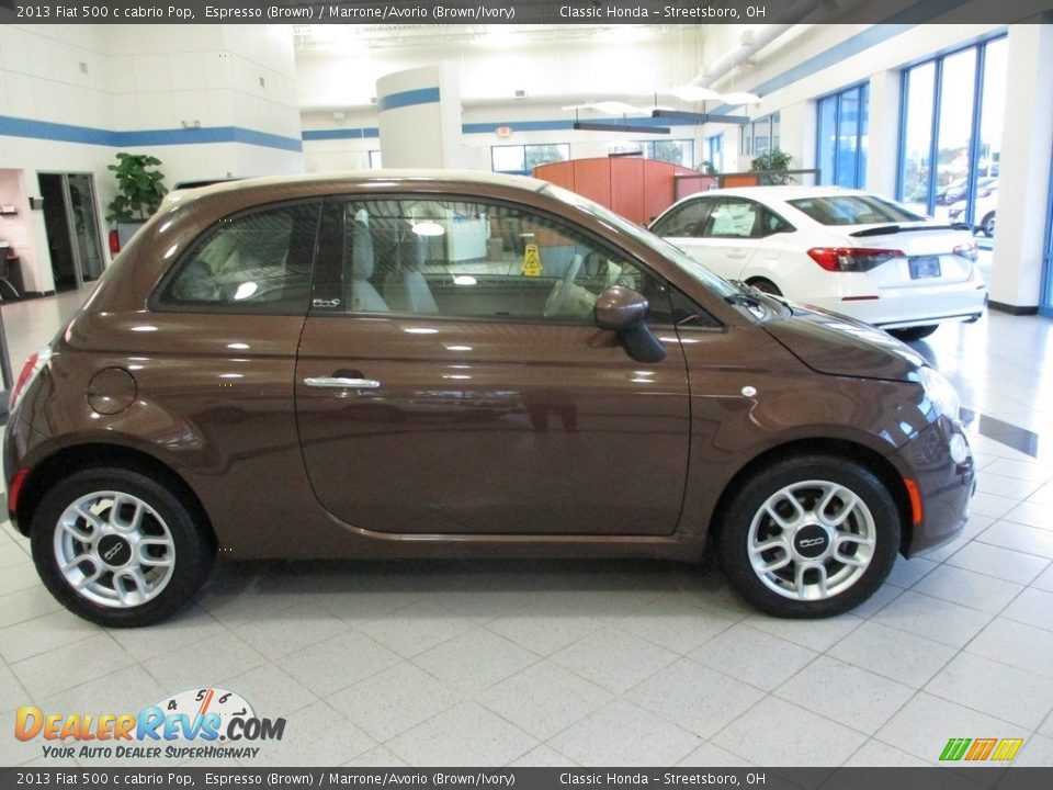 2013 Fiat 500 c cabrio Pop Espresso (Brown) / Marrone/Avorio (Brown/Ivory) Photo #4