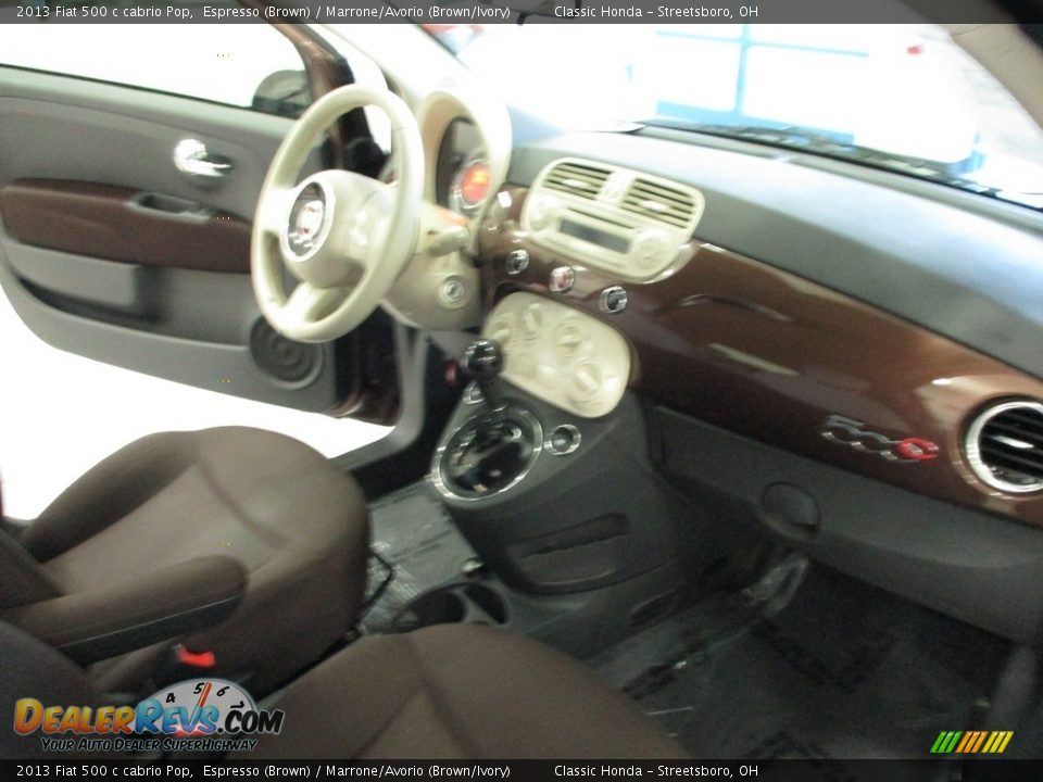 2013 Fiat 500 c cabrio Pop Espresso (Brown) / Marrone/Avorio (Brown/Ivory) Photo #15