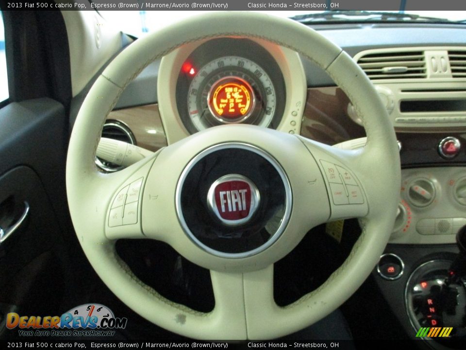 2013 Fiat 500 c cabrio Pop Espresso (Brown) / Marrone/Avorio (Brown/Ivory) Photo #25
