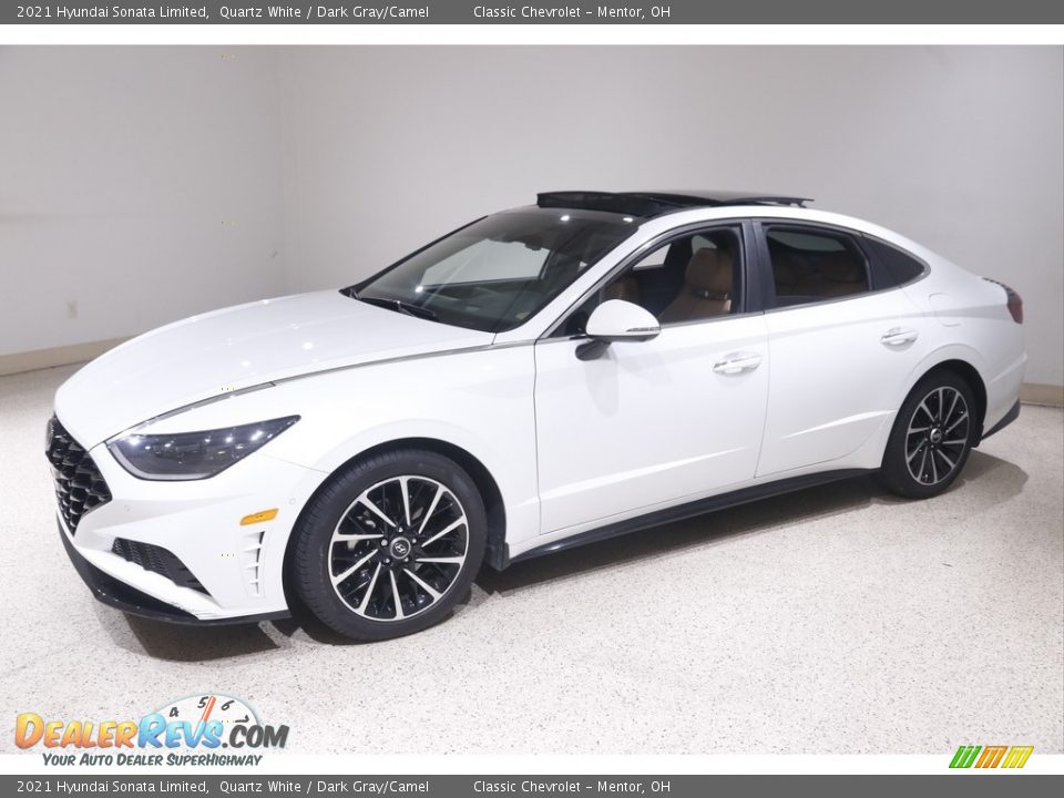 2021 Hyundai Sonata Limited Quartz White / Dark Gray/Camel Photo #3