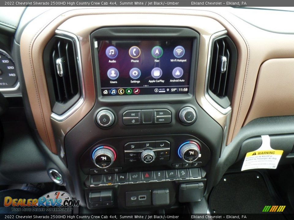 2022 Chevrolet Silverado 2500HD High Country Crew Cab 4x4 Summit White / Jet Black/­Umber Photo #34