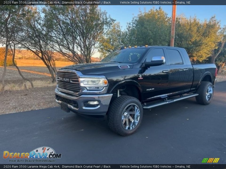 2020 Ram 3500 Laramie Mega Cab 4x4 Diamond Black Crystal Pearl / Black Photo #1