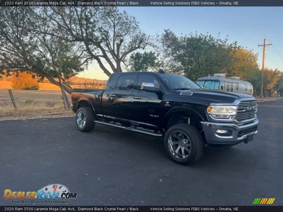 2020 Ram 3500 Laramie Mega Cab 4x4 Diamond Black Crystal Pearl / Black Photo #9