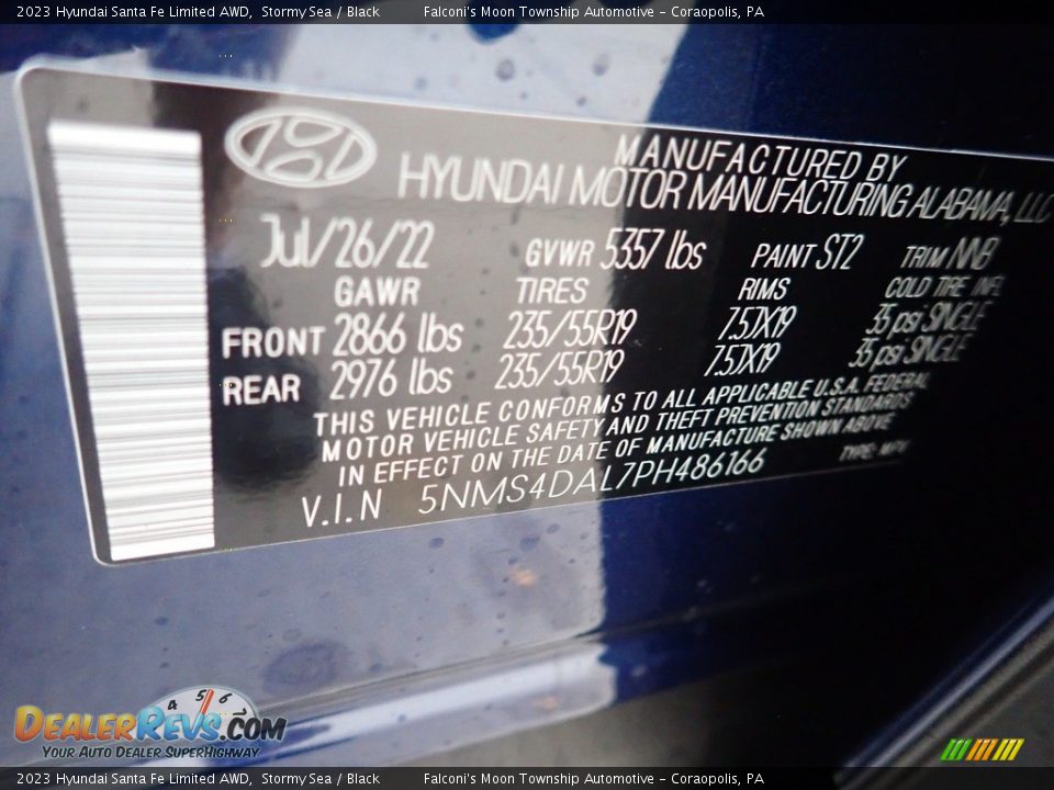 2023 Hyundai Santa Fe Limited AWD Stormy Sea / Black Photo #18