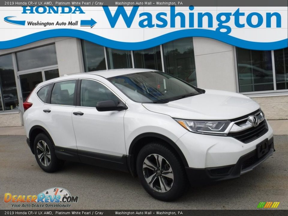 2019 Honda CR-V LX AWD Platinum White Pearl / Gray Photo #1