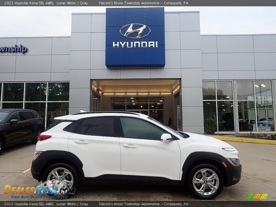 2023 Hyundai Kona SEL AWD Lunar White / Gray Photo #1