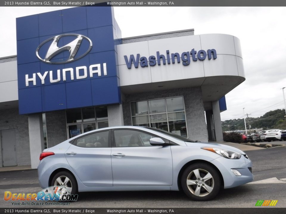 2013 Hyundai Elantra GLS Blue Sky Metallic / Beige Photo #2