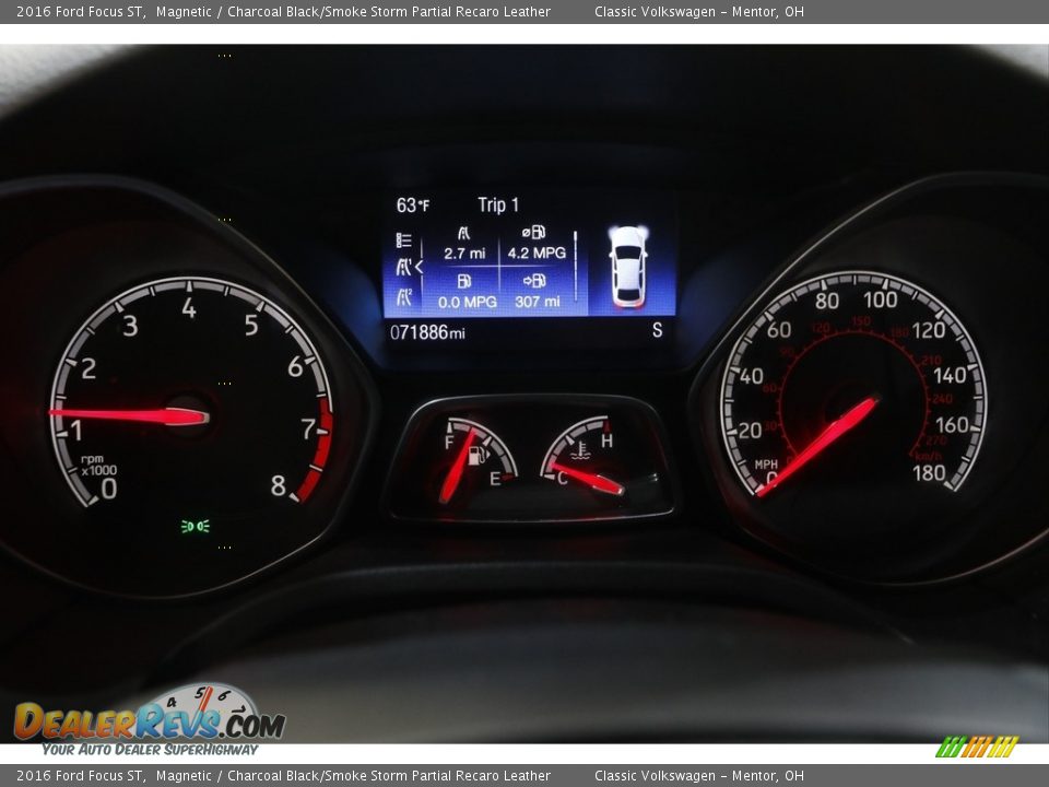 2016 Ford Focus ST Magnetic / Charcoal Black/Smoke Storm Partial Recaro Leather Photo #8