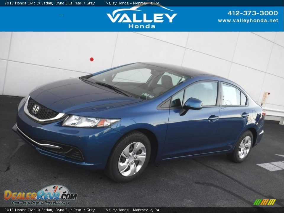 2013 Honda Civic LX Sedan Dyno Blue Pearl / Gray Photo #1