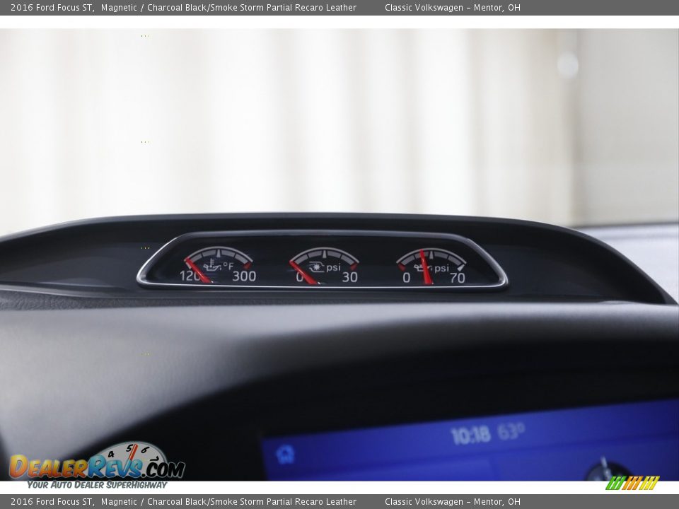 2016 Ford Focus ST Magnetic / Charcoal Black/Smoke Storm Partial Recaro Leather Photo #10