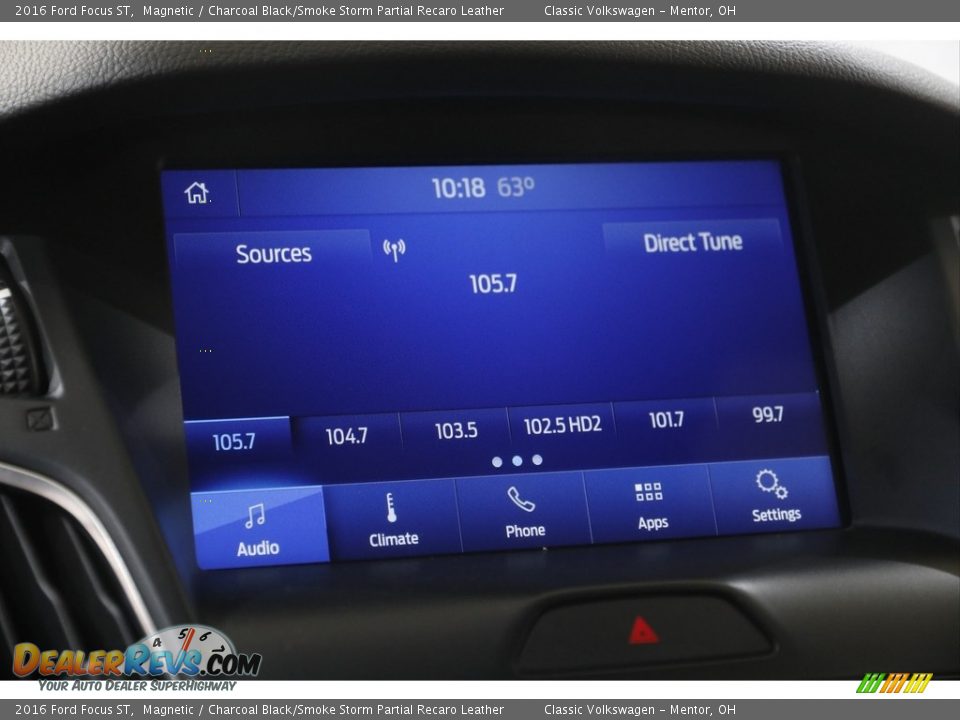 2016 Ford Focus ST Magnetic / Charcoal Black/Smoke Storm Partial Recaro Leather Photo #11