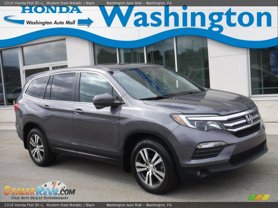 2016 Honda Pilot EX-L Modern Steel Metallic / Black Photo #1