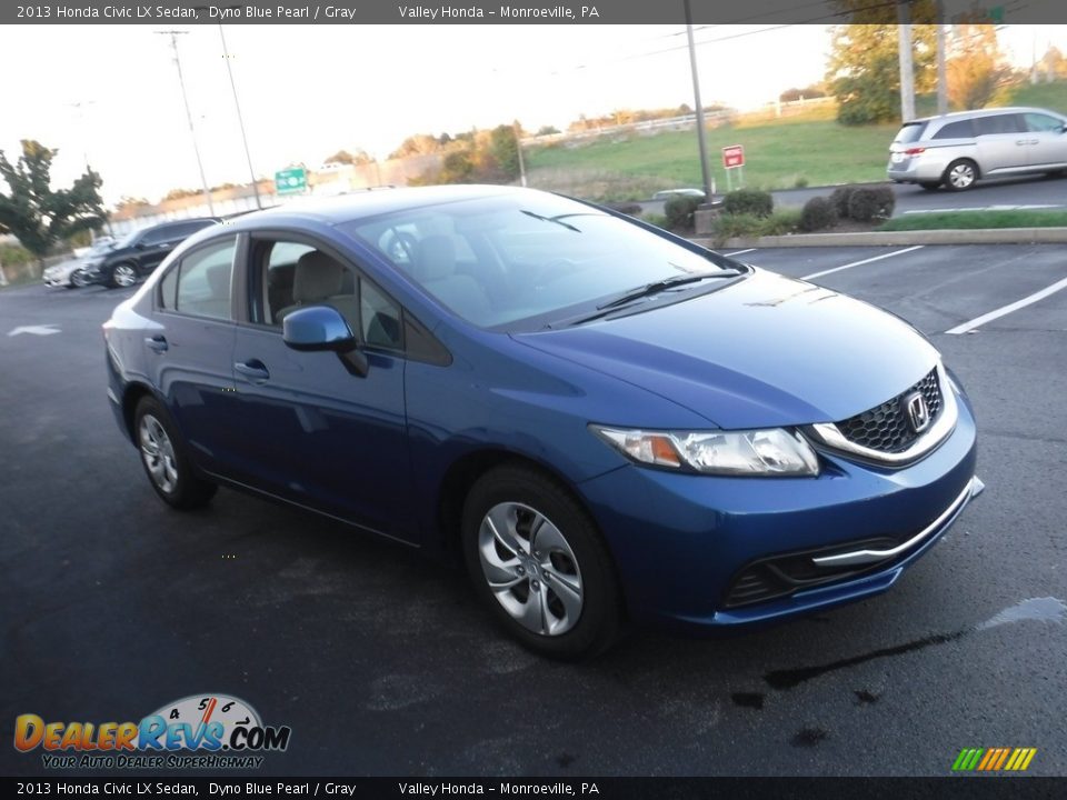 2013 Honda Civic LX Sedan Dyno Blue Pearl / Gray Photo #4