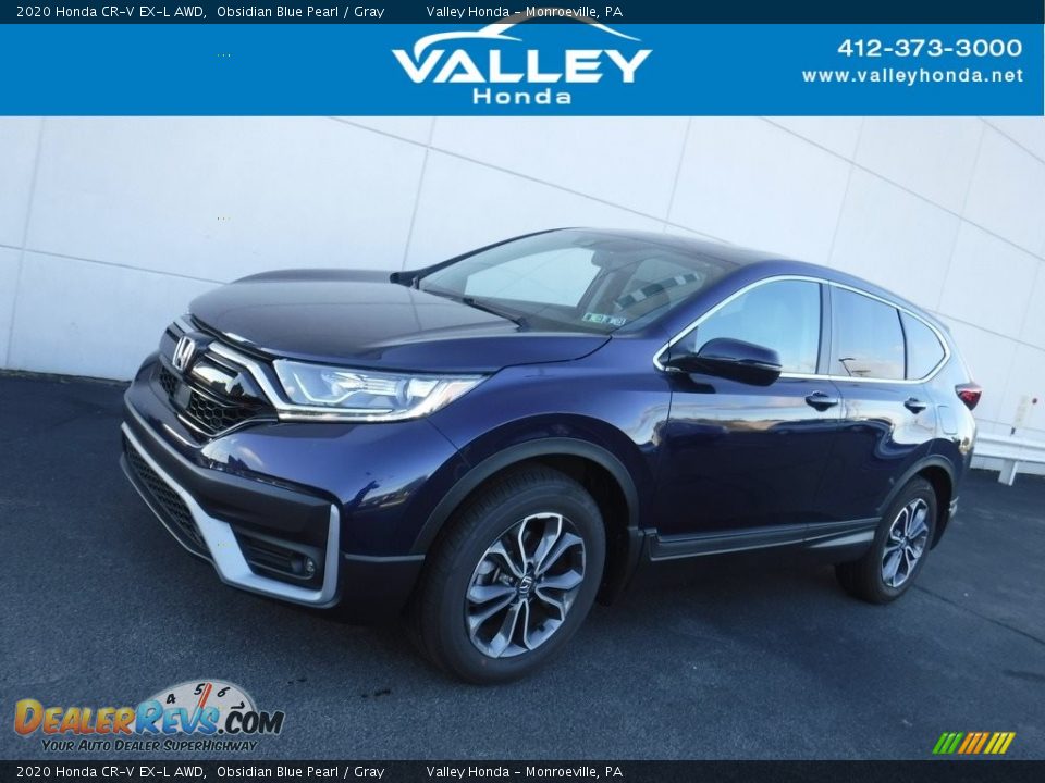 2020 Honda CR-V EX-L AWD Obsidian Blue Pearl / Gray Photo #1