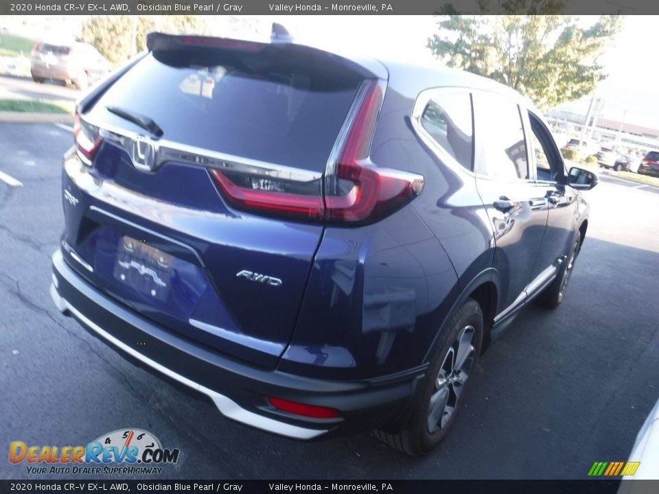 2020 Honda CR-V EX-L AWD Obsidian Blue Pearl / Gray Photo #7