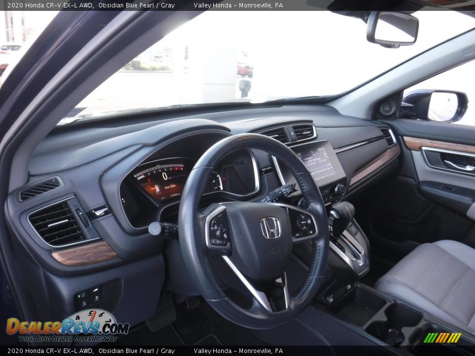 2020 Honda CR-V EX-L AWD Obsidian Blue Pearl / Gray Photo #12