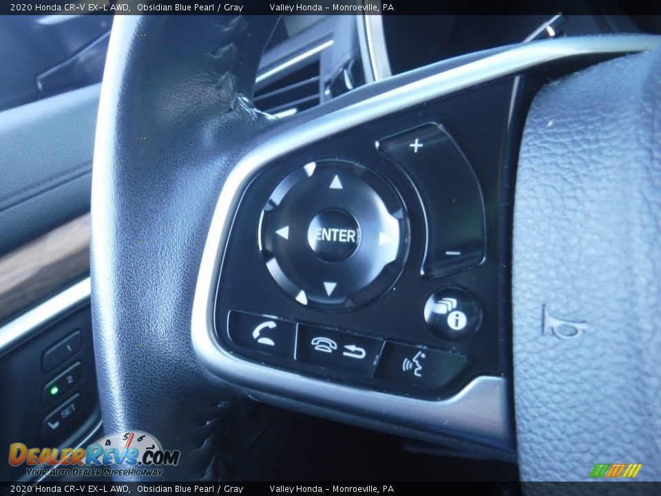 2020 Honda CR-V EX-L AWD Obsidian Blue Pearl / Gray Photo #25