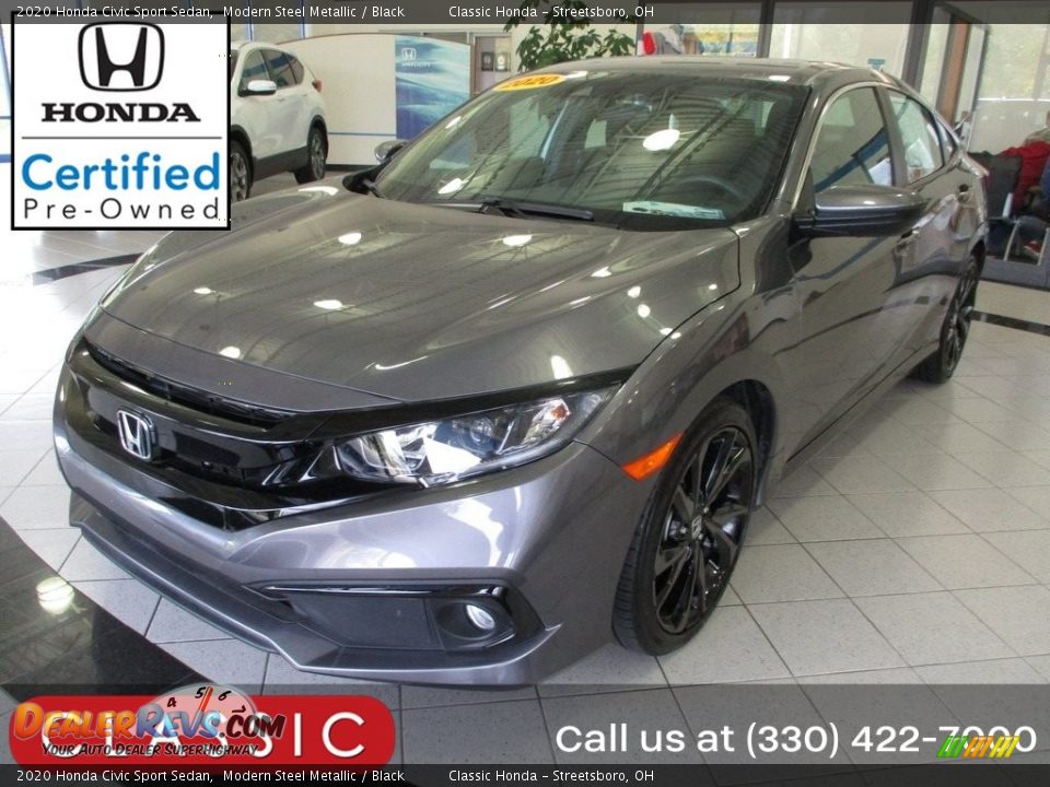 2020 Honda Civic Sport Sedan Modern Steel Metallic / Black Photo #1