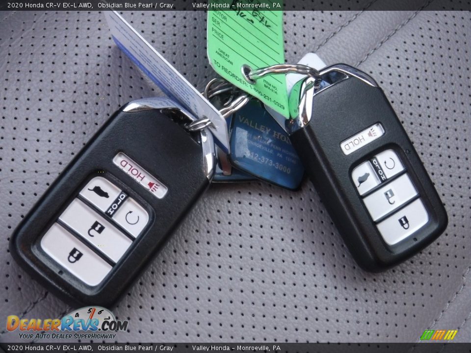 2020 Honda CR-V EX-L AWD Obsidian Blue Pearl / Gray Photo #33