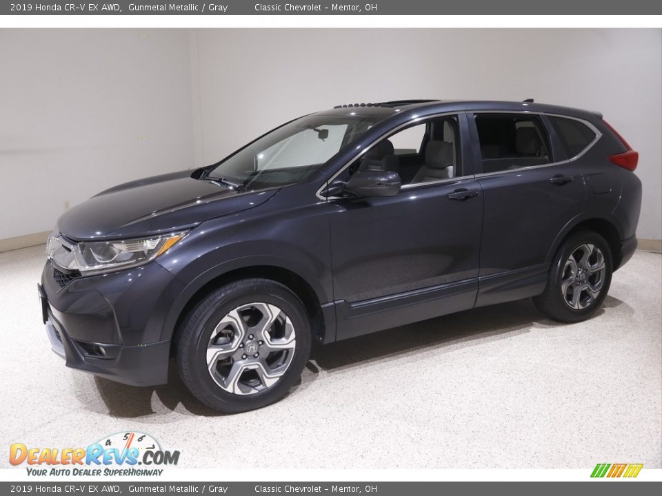 2019 Honda CR-V EX AWD Gunmetal Metallic / Gray Photo #3