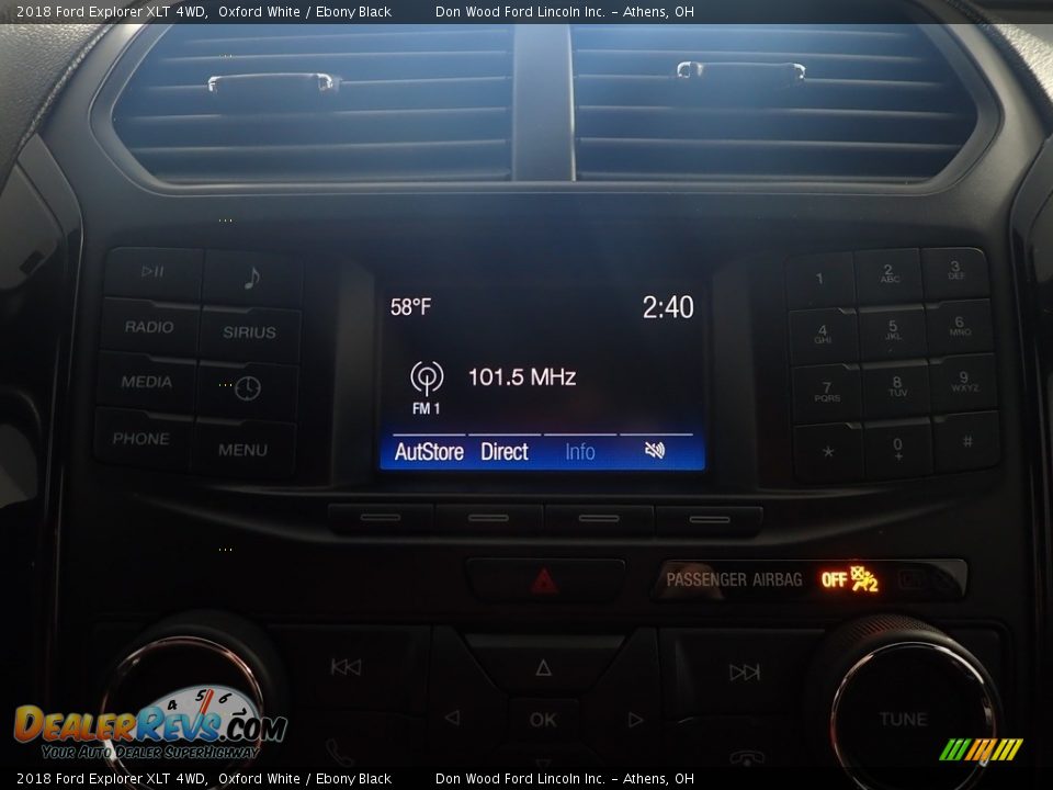 2018 Ford Explorer XLT 4WD Oxford White / Ebony Black Photo #24