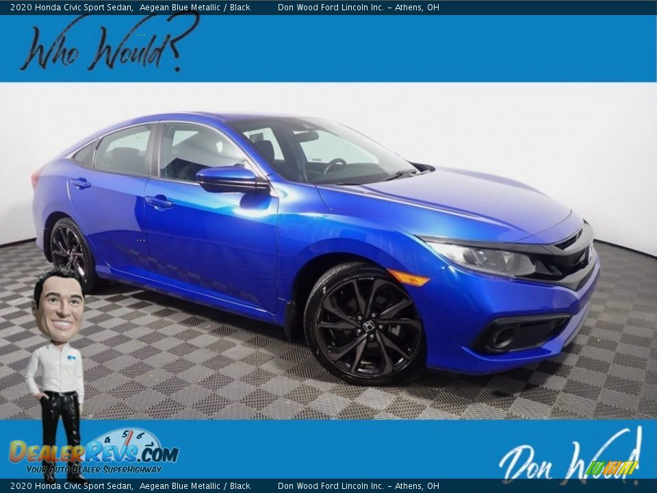 2020 Honda Civic Sport Sedan Aegean Blue Metallic / Black Photo #1