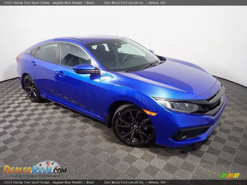 2020 Honda Civic Sport Sedan Aegean Blue Metallic / Black Photo #3