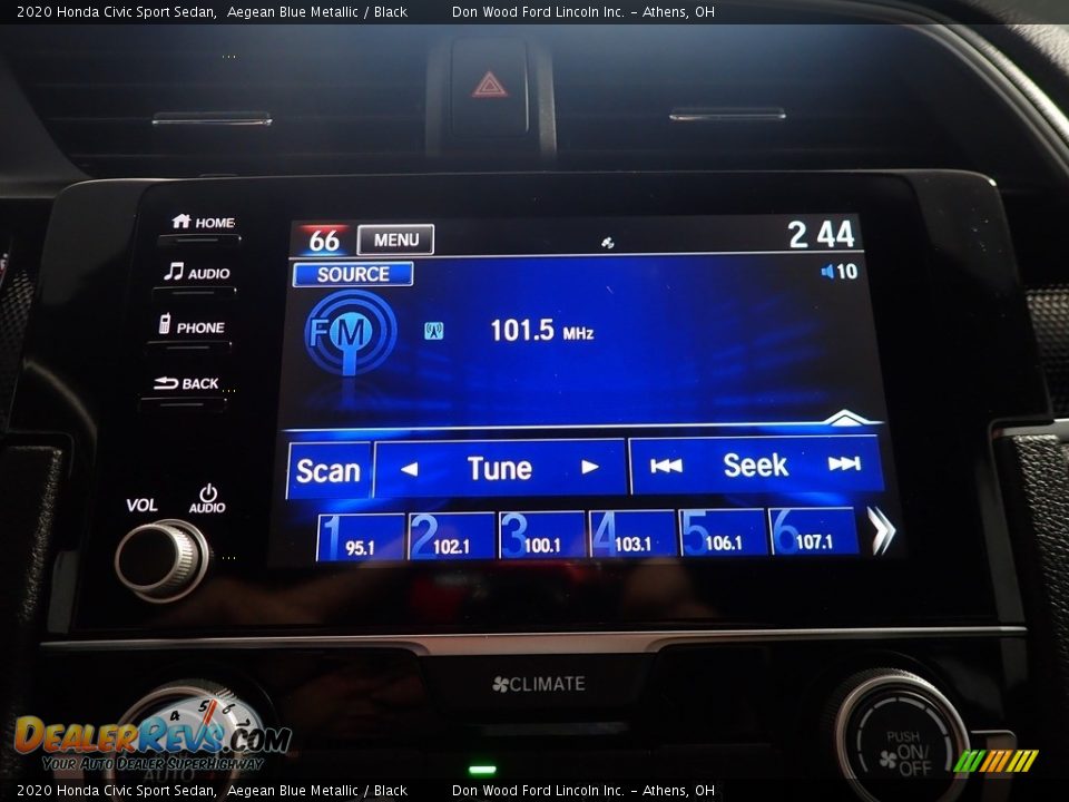 2020 Honda Civic Sport Sedan Aegean Blue Metallic / Black Photo #24