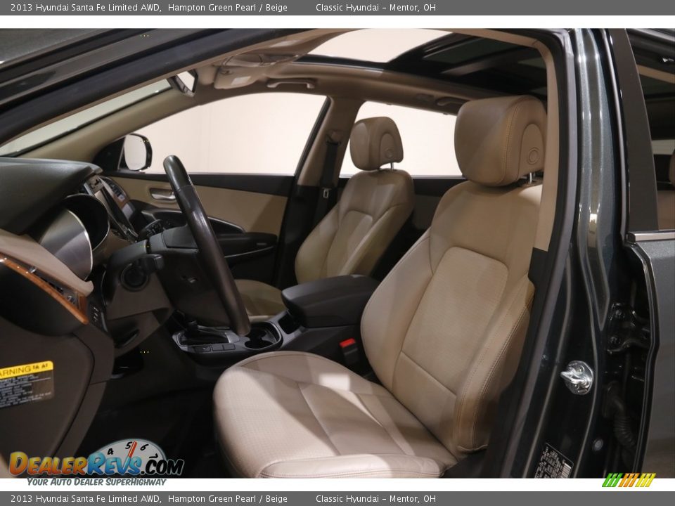2013 Hyundai Santa Fe Limited AWD Hampton Green Pearl / Beige Photo #5