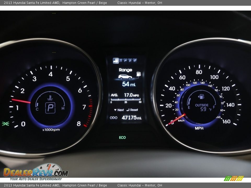 2013 Hyundai Santa Fe Limited AWD Hampton Green Pearl / Beige Photo #8