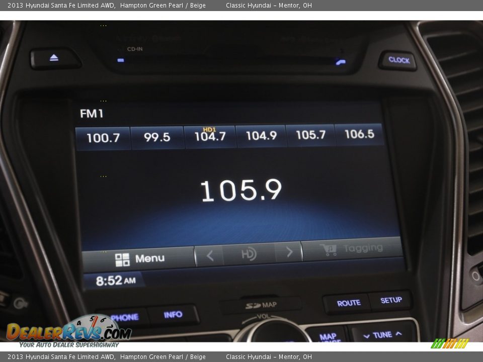 2013 Hyundai Santa Fe Limited AWD Hampton Green Pearl / Beige Photo #12