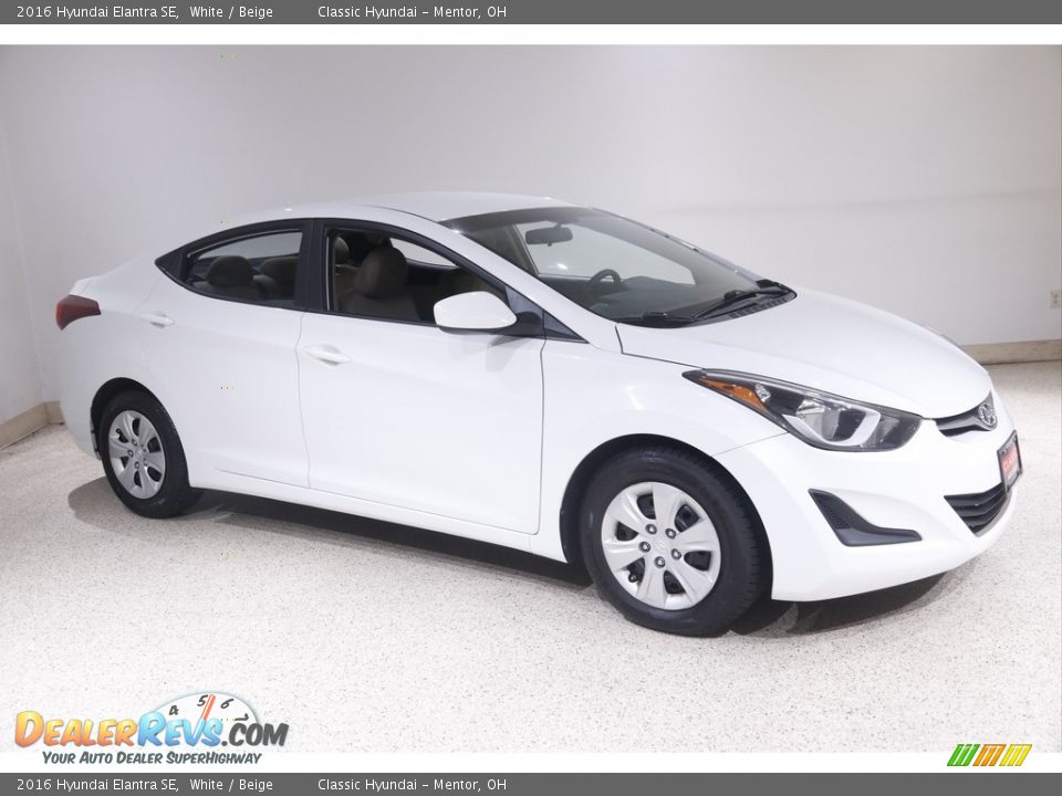 2016 Hyundai Elantra SE White / Beige Photo #1