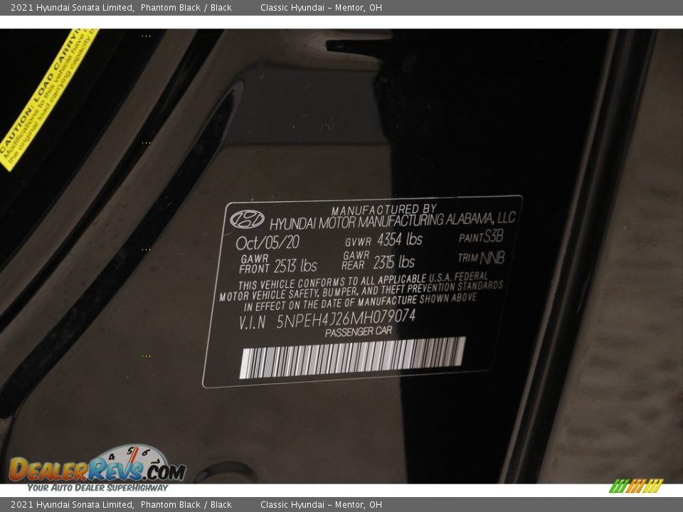 2021 Hyundai Sonata Limited Phantom Black / Black Photo #23