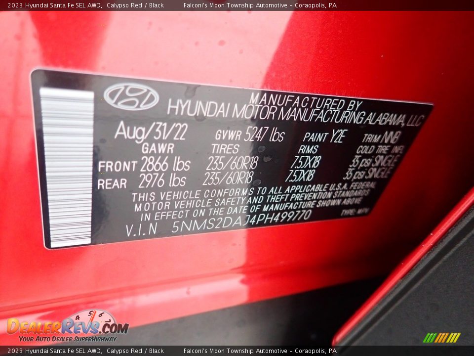 2023 Hyundai Santa Fe SEL AWD Calypso Red / Black Photo #18