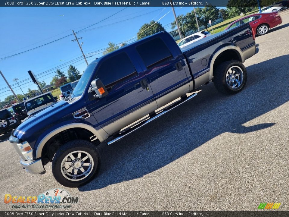 2008 Ford F350 Super Duty Lariat Crew Cab 4x4 Dark Blue Pearl Metallic / Camel Photo #1