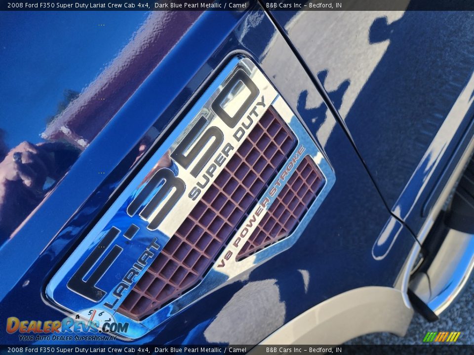 2008 Ford F350 Super Duty Lariat Crew Cab 4x4 Dark Blue Pearl Metallic / Camel Photo #11