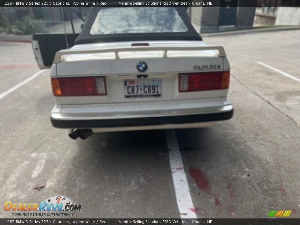 1987 BMW 3 Series 325ic Cabriolet Alpine White / Red Photo #11