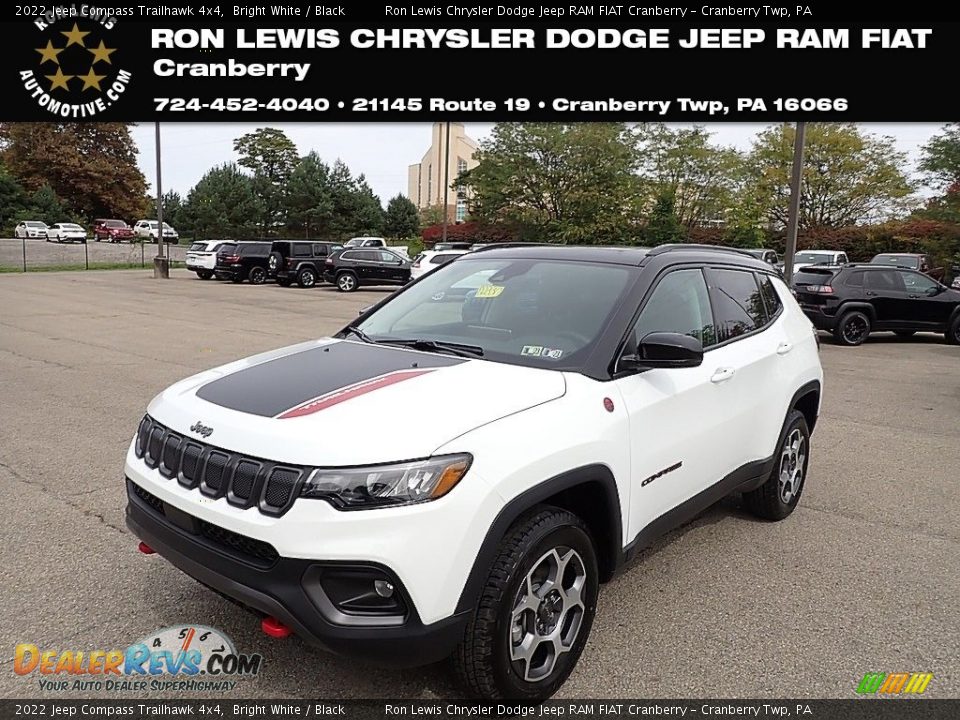 2022 Jeep Compass Trailhawk 4x4 Bright White / Black Photo #1