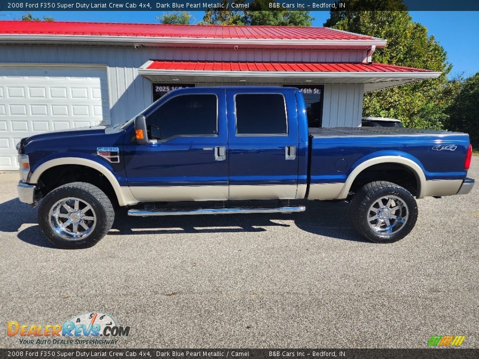 2008 Ford F350 Super Duty Lariat Crew Cab 4x4 Dark Blue Pearl Metallic / Camel Photo #32