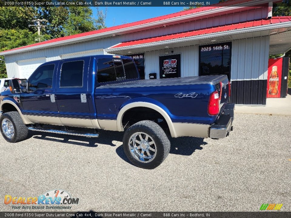 2008 Ford F350 Super Duty Lariat Crew Cab 4x4 Dark Blue Pearl Metallic / Camel Photo #33