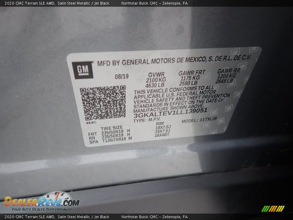 2020 GMC Terrain SLE AWD Satin Steel Metallic / Jet Black Photo #30