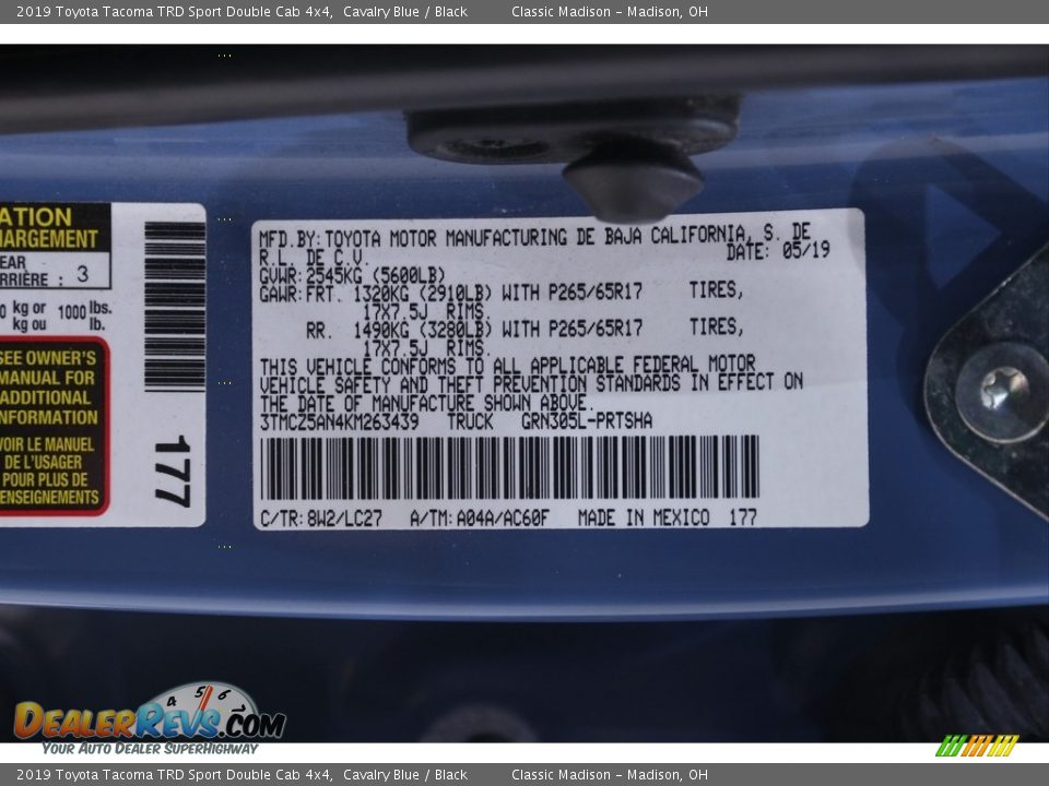 2019 Toyota Tacoma TRD Sport Double Cab 4x4 Cavalry Blue / Black Photo #22