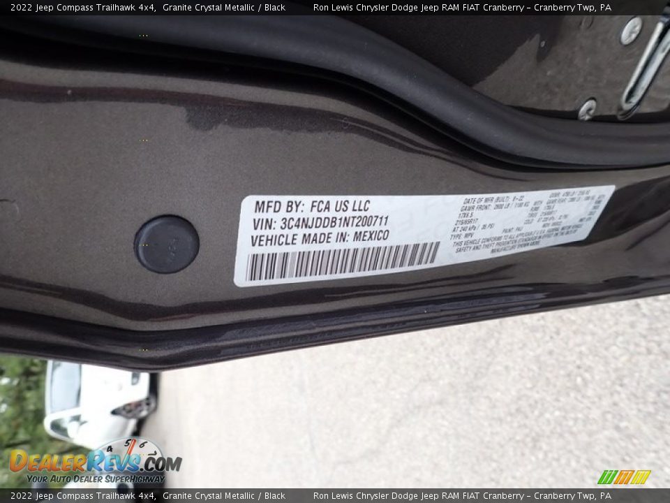 2022 Jeep Compass Trailhawk 4x4 Granite Crystal Metallic / Black Photo #20