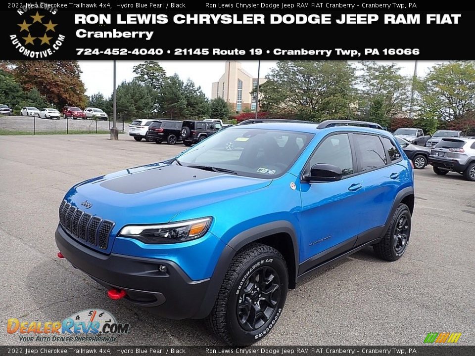 2022 Jeep Cherokee Trailhawk 4x4 Hydro Blue Pearl / Black Photo #1