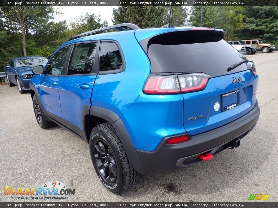 2022 Jeep Cherokee Trailhawk 4x4 Hydro Blue Pearl / Black Photo #3