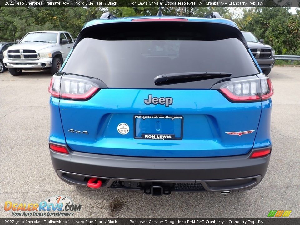 2022 Jeep Cherokee Trailhawk 4x4 Hydro Blue Pearl / Black Photo #4