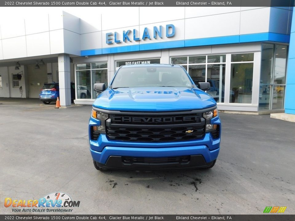 2022 Chevrolet Silverado 1500 Custom Double Cab 4x4 Glacier Blue Metallic / Jet Black Photo #10