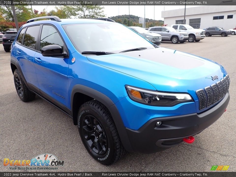 2022 Jeep Cherokee Trailhawk 4x4 Hydro Blue Pearl / Black Photo #7